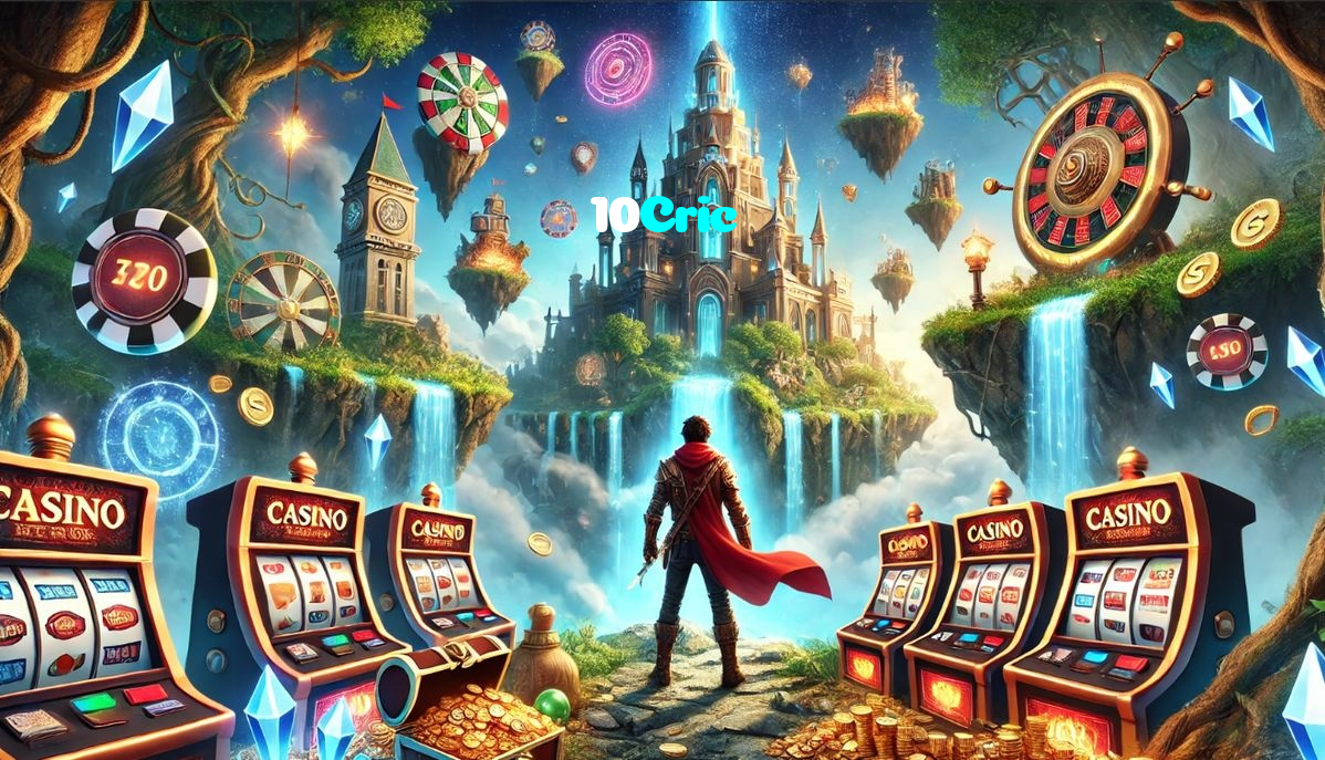 10Cric casino presented on mobile device in Pakistan with slots and live games